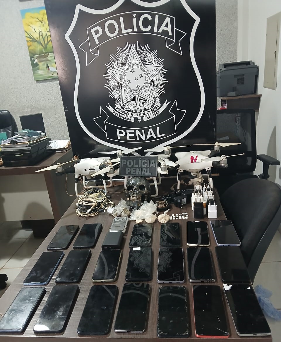 Polícia Penal apreende drone que transportava celulares para a Penitenciária de Rondonópolis