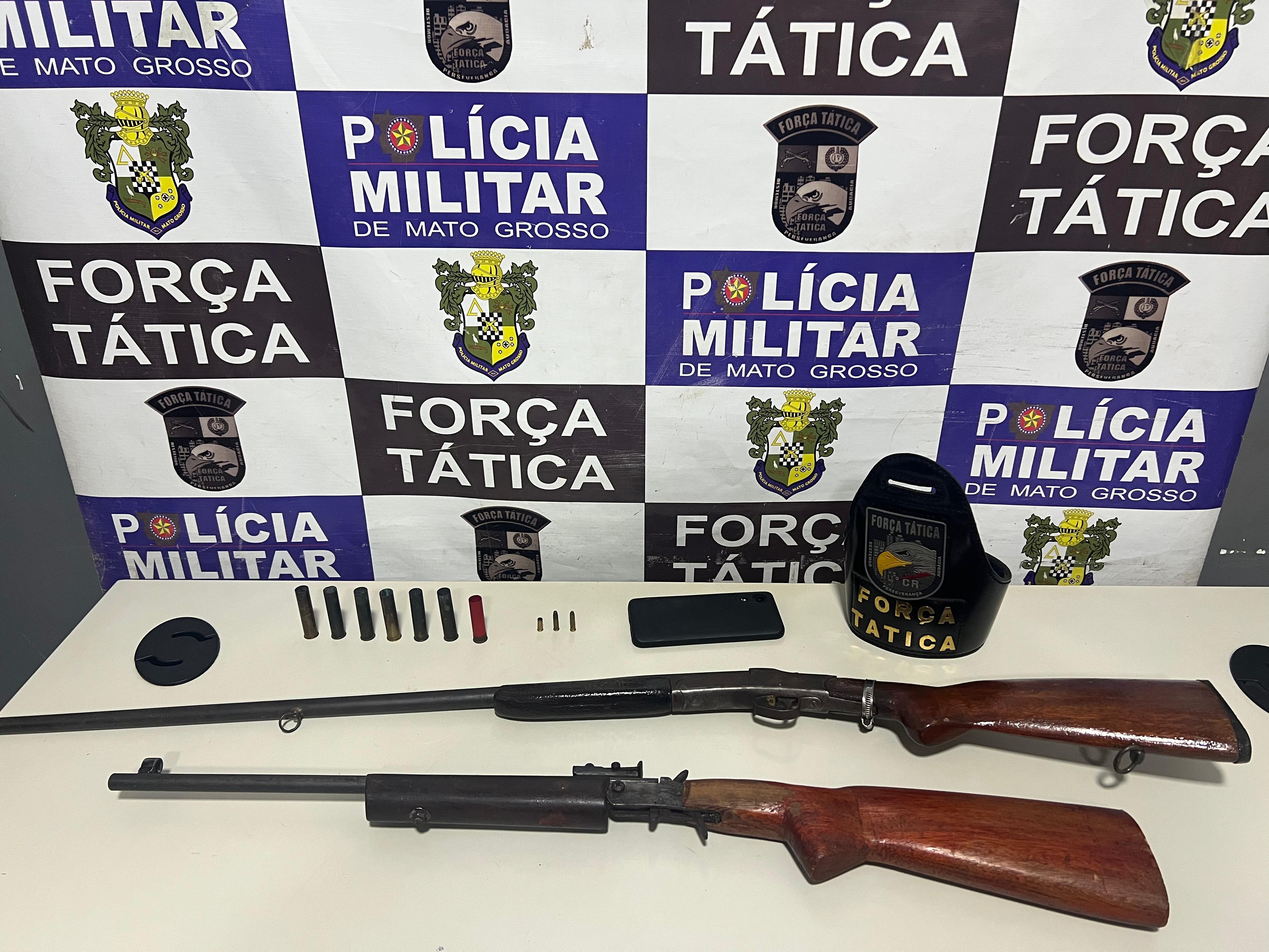 Força Tática prende homem por violência doméstica e disparo de arma em residência