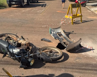 Motociclista se acidenta após colisão com carro em Rondonópolis